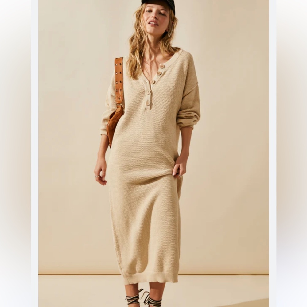 Free People Hailee Sweater Midi Dress au lait size XL (read description)